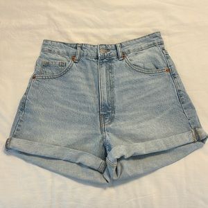 Zara TRF High- waisted mom fit denim shorts